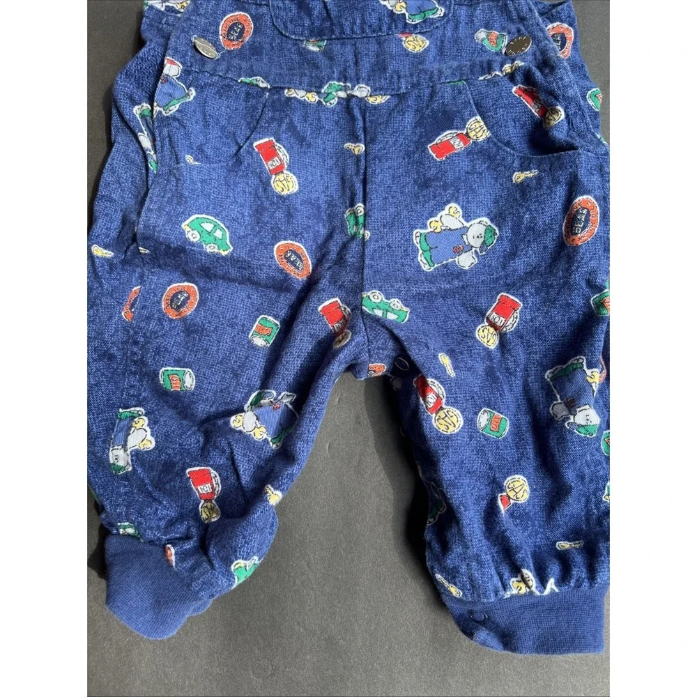Rare Vintage 90's OshKosh Baby Vestbak Car Mechanic Overalls Set Sz 3-6 Mnths